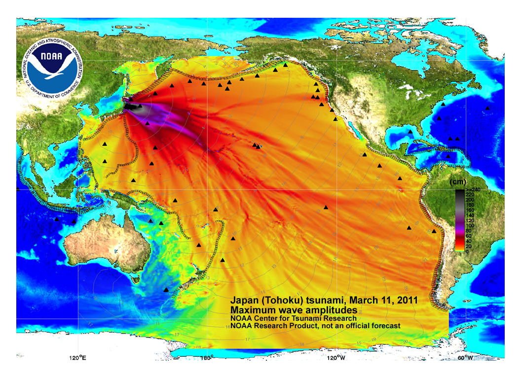 Japan (Tohoku) Tsunami, March 11, 2011, Maximum Wave Amplitudes