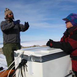 Discussions over a remote GPS site in Antarctica